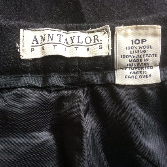 Ann Taylor Dark Gray 100% Wool High Rise Lined Retro 80s Trousers Size 10 Petite - Picture 3 of 4
